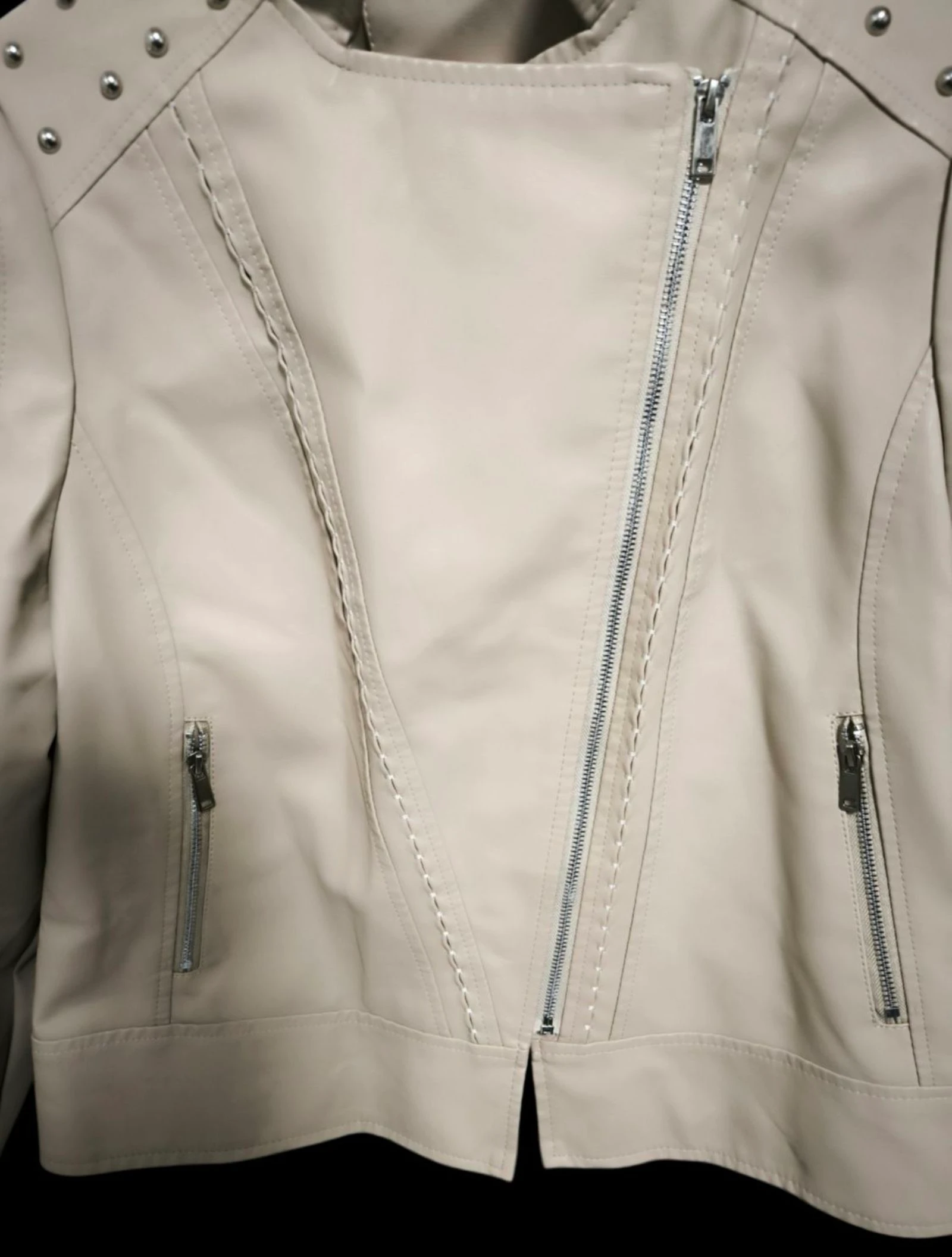 Jaqueta Biker bege – photo 3